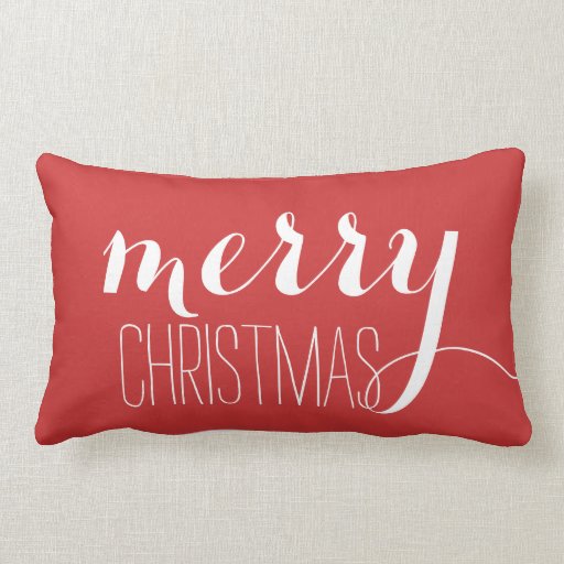 Red Merry Christmas Holiday Throw Throw Pillow Zazzle
