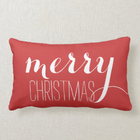 Red Merry Christmas | Holiday Throw Throw Pillows