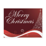 Red Merry Christmas Postcard