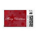 Red Merry Christmas Snowflakes postage by Christianphotogirl Red Merry Christmas Snowflakes postage