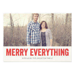 Red Merry Everything Christmas Photo Flat Cards