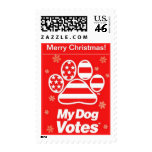 Red MerryChristmas Stamps From My Dog Votes