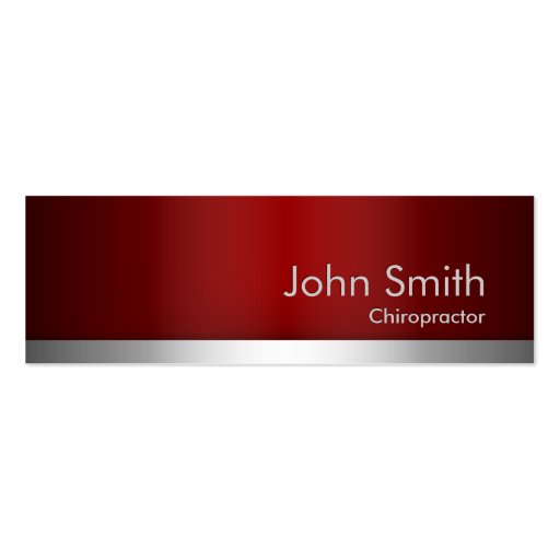 Red Metal Chiropractor Business Card (front side)
