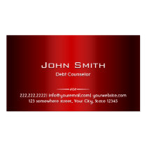 Red Metal Debt Counselor Business Card