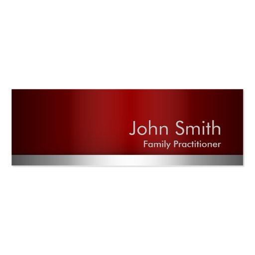 Red Metal Family Practitioner Business Card