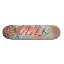"Red Metal Rush" Skate Deck