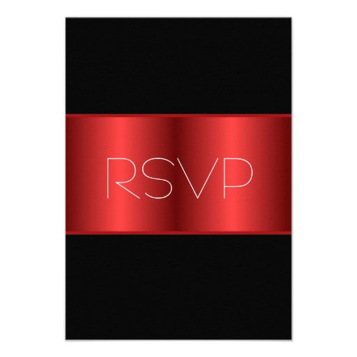 Red Metallic black RSVP Invites