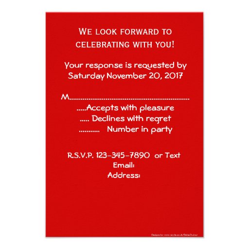 Red Metallic black RSVP Invites