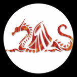 Red Metallic Dragon Round Sticker