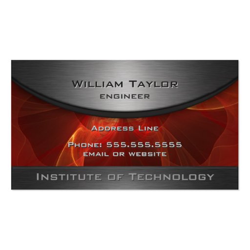 Red Metallic Elegance with QR code Business Card Templates (front side)