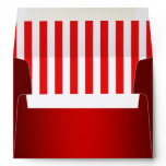 Red Metallic-Look Red White Striped Envelope