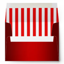 Red Metallic-Look Red White Striped Envelope