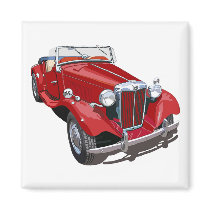 Red MG TD Fridge Magnets