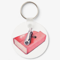 Red Mini Sketchbook Keychain by floatinglemons Red Mini Sketchbook Keychain
