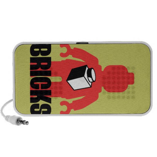 Red Minifig with BRICKS slogan iPhone Speaker