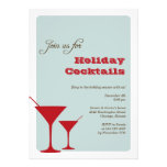 Red mint Christmas holiday cocktail martini retro Personalized Announcement