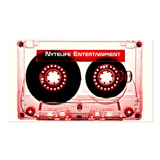 Red Mixtape Business Card Templates (front side)