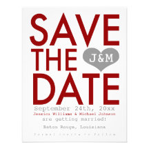 Red Modern Save the Date Announcement