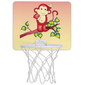 Red Monkey Animal Mini Basketball Backboards