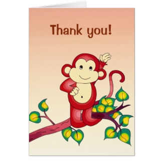 Red Monkey Animal Thank You
