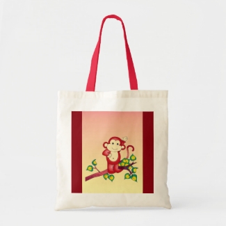 Red Monkey Budget Tote Bag