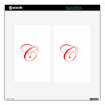 Red Monogram C Kindle Fire Skins