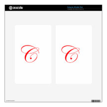 Red Monogram C Kindle Fire Skins