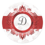 red monogram envelope seal stickers