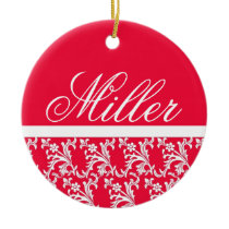 Red Monogram Ornament