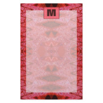 red monogram stationery