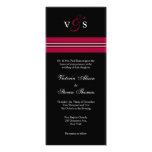Red Monogram Stripe wedding invitation