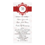 red monogram Wedding program Rack Card Design
