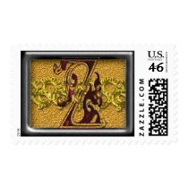 red monogram z postage