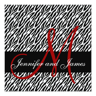 Zebra print wedding invitations