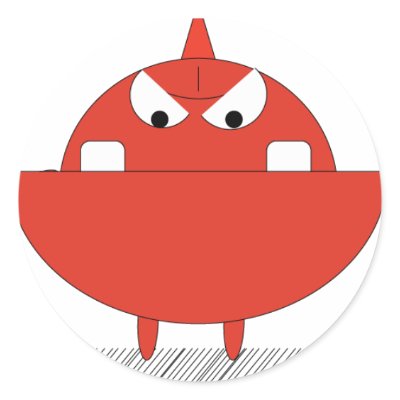 Red monster sticker by