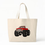 RED MONSTER TRUCK CANVAS BAGS