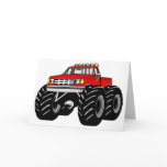 RED MONSTER TRUCK GREETING CARD