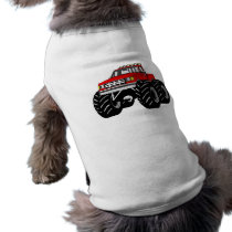 RED MONSTER TRUCK pet clothing by trishastreasures RED MONSTER TRUCK pet clothing