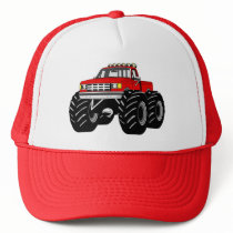 RED MONSTER TRUCK MESH HATS