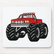 RED MONSTER TRUCK MOUSE PAD