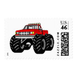 RED MONSTER TRUCK POSTAGE STAMP