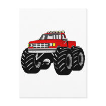 RED MONSTER TRUCK POST CARDS