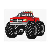 RED MONSTER TRUCK POSTCARDS