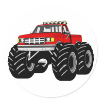 RED MONSTER TRUCK STICKER
