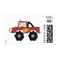 Red Monster Truck Tshirts and Gifts Stamps