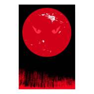 Red Moon Halloween Poster print