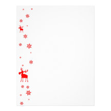 Red Moose and Red Snowflakes - Stationery Customized Letterhead