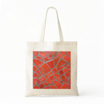 Red mosaic canvas bag