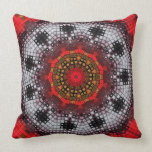 Red Mosaic Kaleidoscope Throw Pillows