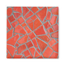 Red mosaic fridge magnets
